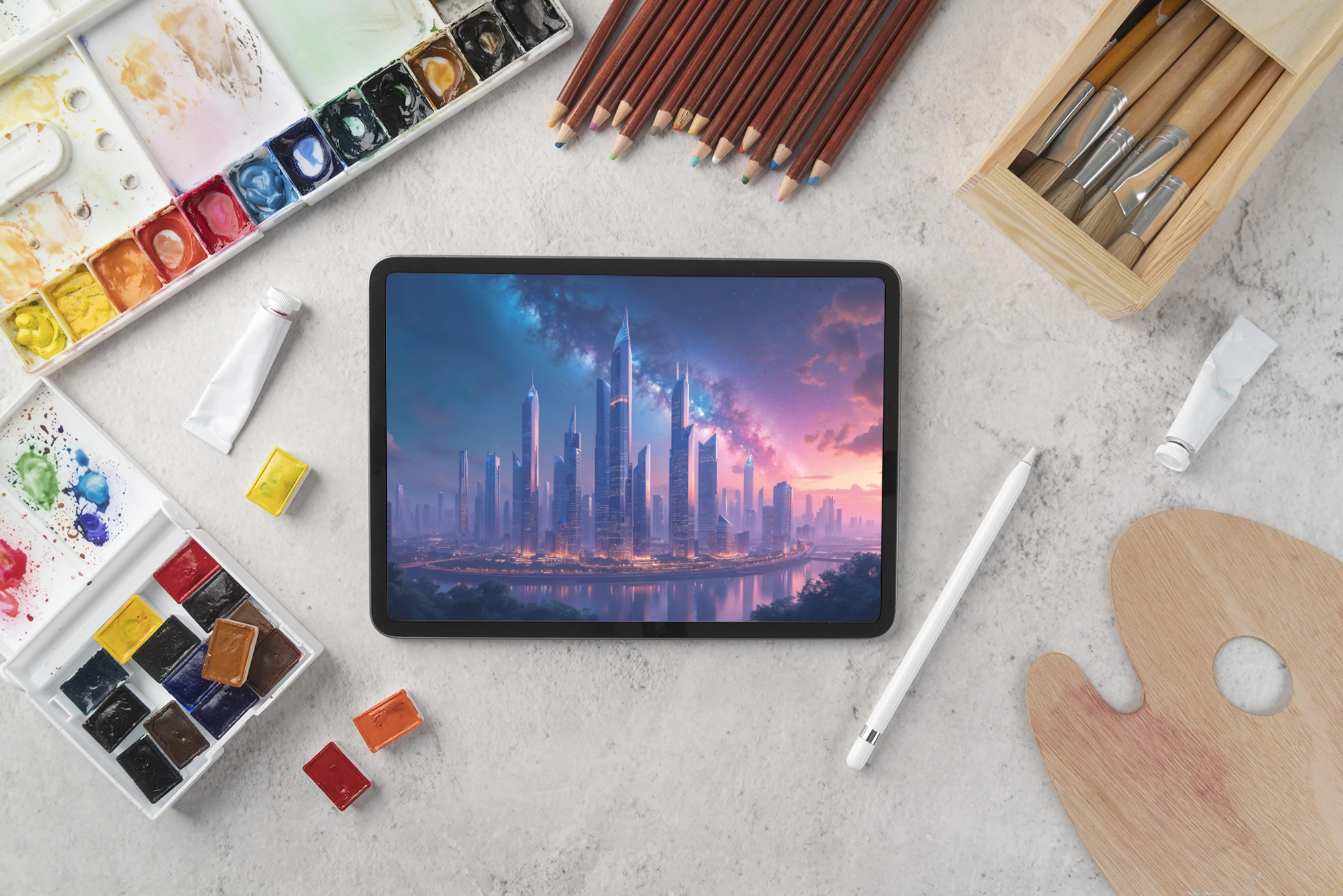 Illustrator with beautiful drawing on mock-up tablet.png