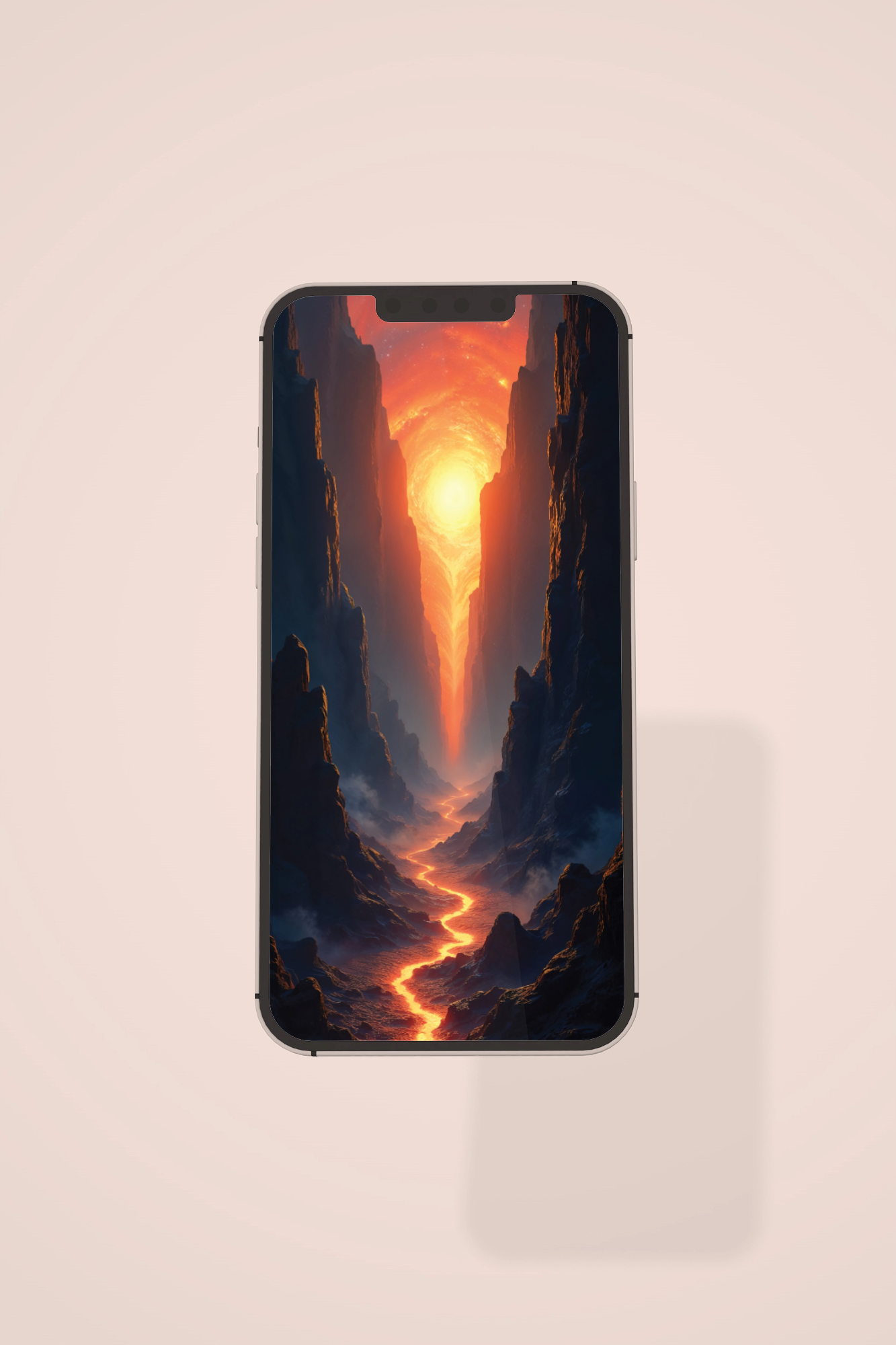 Solar Rift Gorge – Vertical Lava Canyon Art for Posters, Prints, and ...