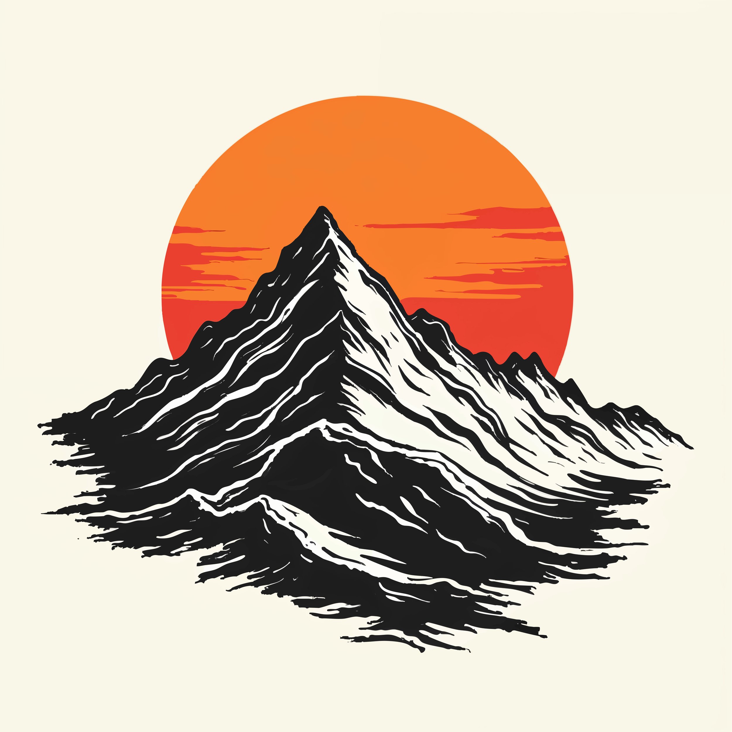 Mountain Landscape with a Rising Sun