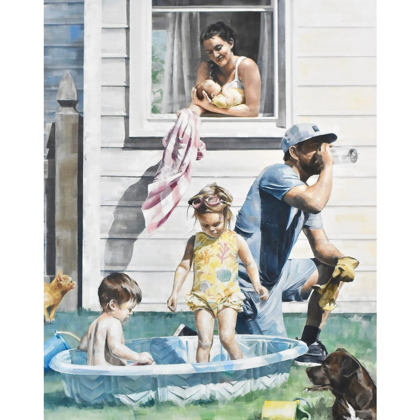 Same family portrait from 2023, two major updates. 🥰

#familyportrait #oilpainting #oilpainting #figurativeart #contemporaryrealism