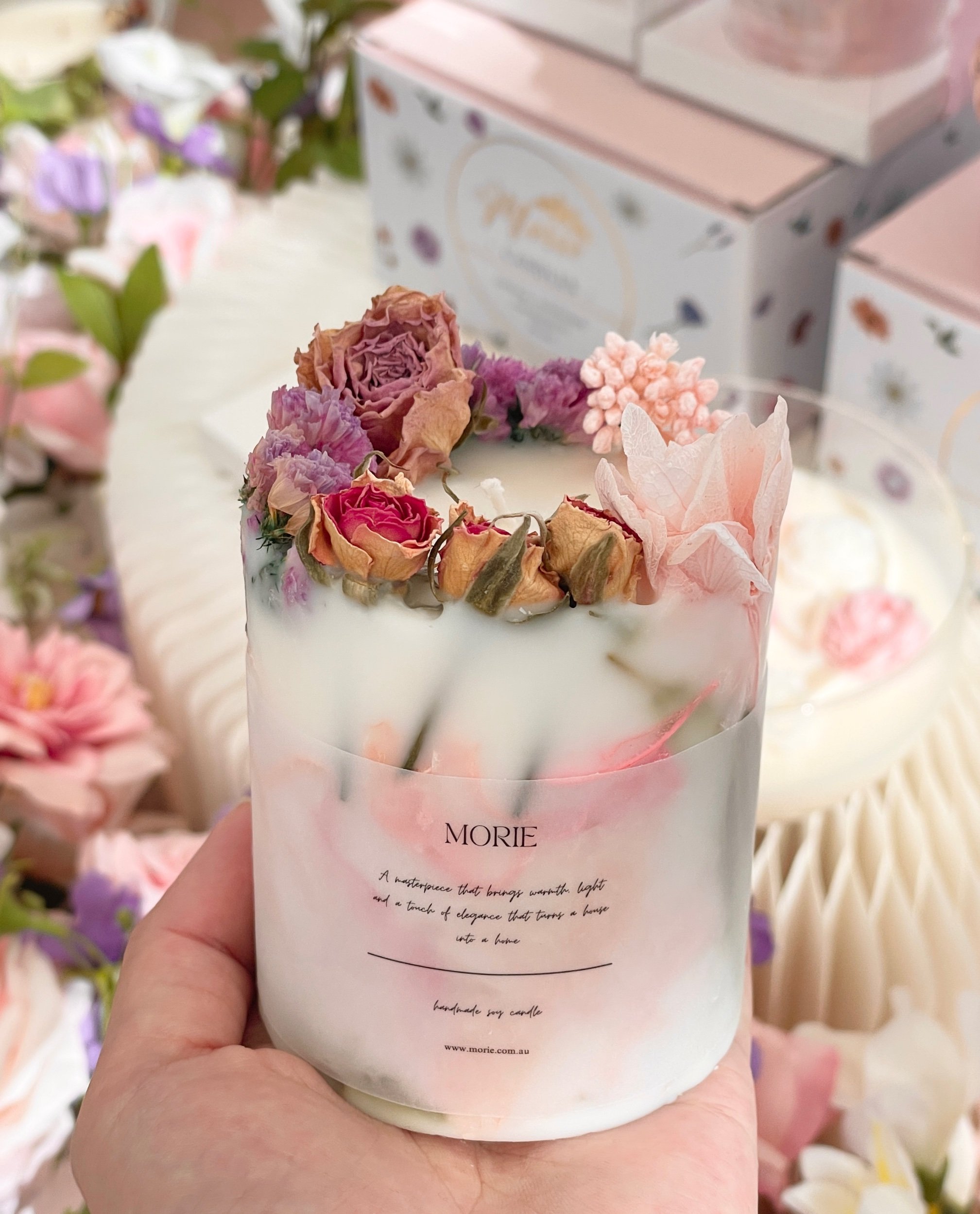 Mother's Day Flower Column Bouquet Candle