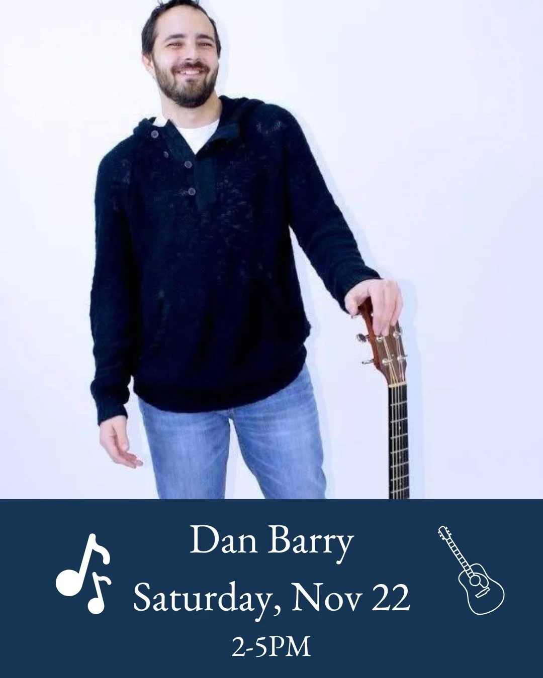 Schedule update! Dan Barry will be live in the Tasting Room this afternoon from 2&ndash;5 PM. Stop by for some great tunes! 🎶🍷