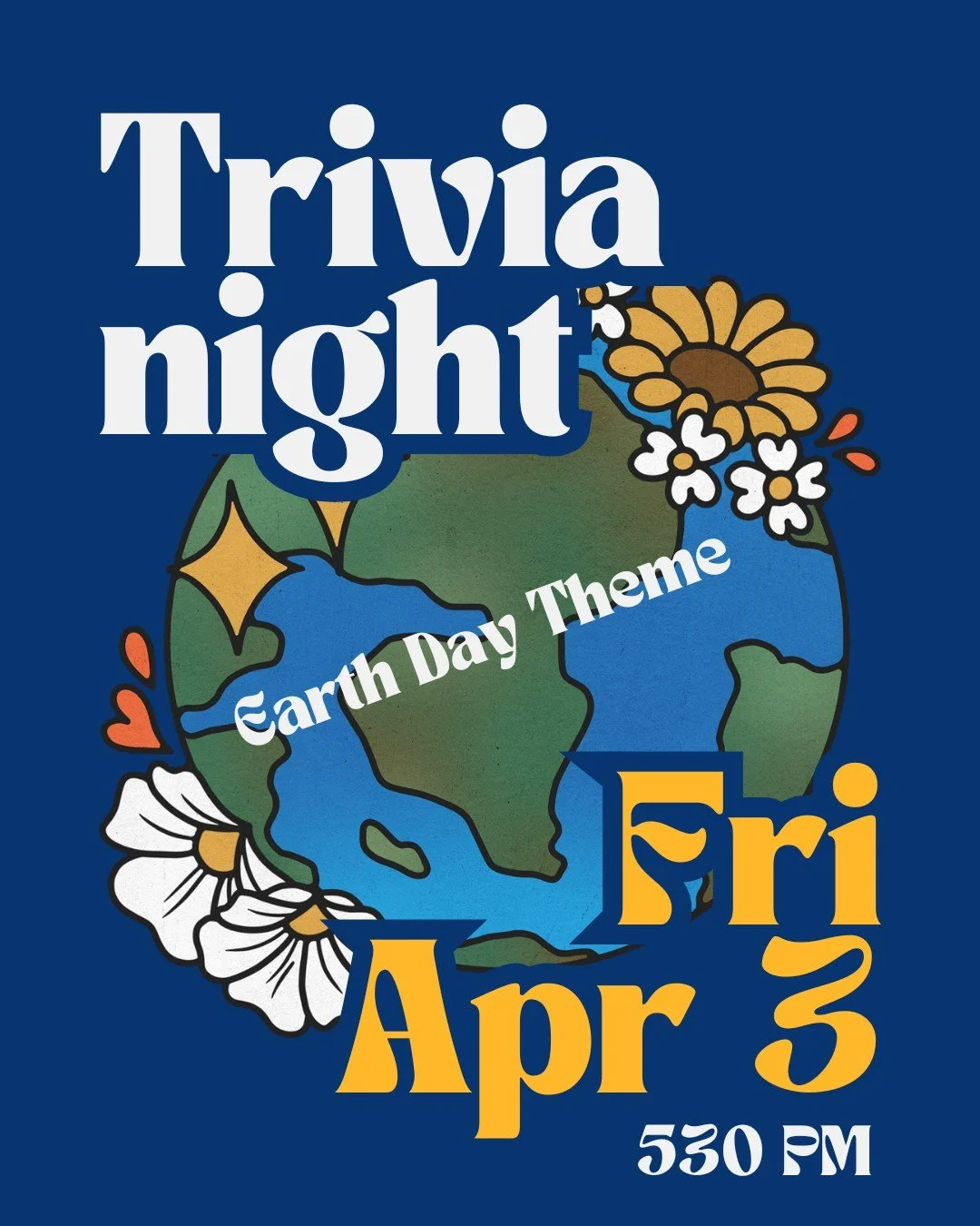 First Friday Trivia is back this Friday, April 3rd at 5:30 PM, featuring an Earth Day theme. Join us!