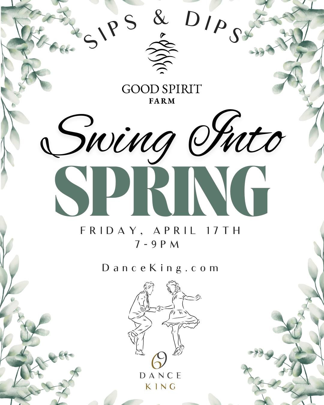 Swing into spring with an evening of wine, light bites, and dancing! 🌸🍷 Join us on April 17th at 7 PM for another fun dance class with Dance King. Tickets are on sale now!