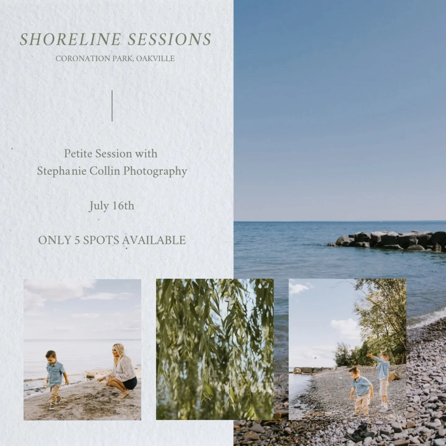 It's time to take the family to the beach, relax and have a giggle between cuddles and chaos! I'll be at Coronation Park on July 16th for 5 amazing golden-lit petite sessions. Will you join me? All info is in my bio link. 

🌊

summer mini session | 