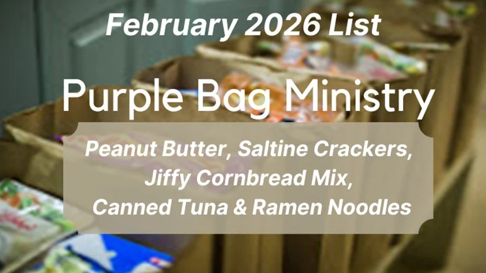 Food Pantry Purple Bag Ministry for Feburary