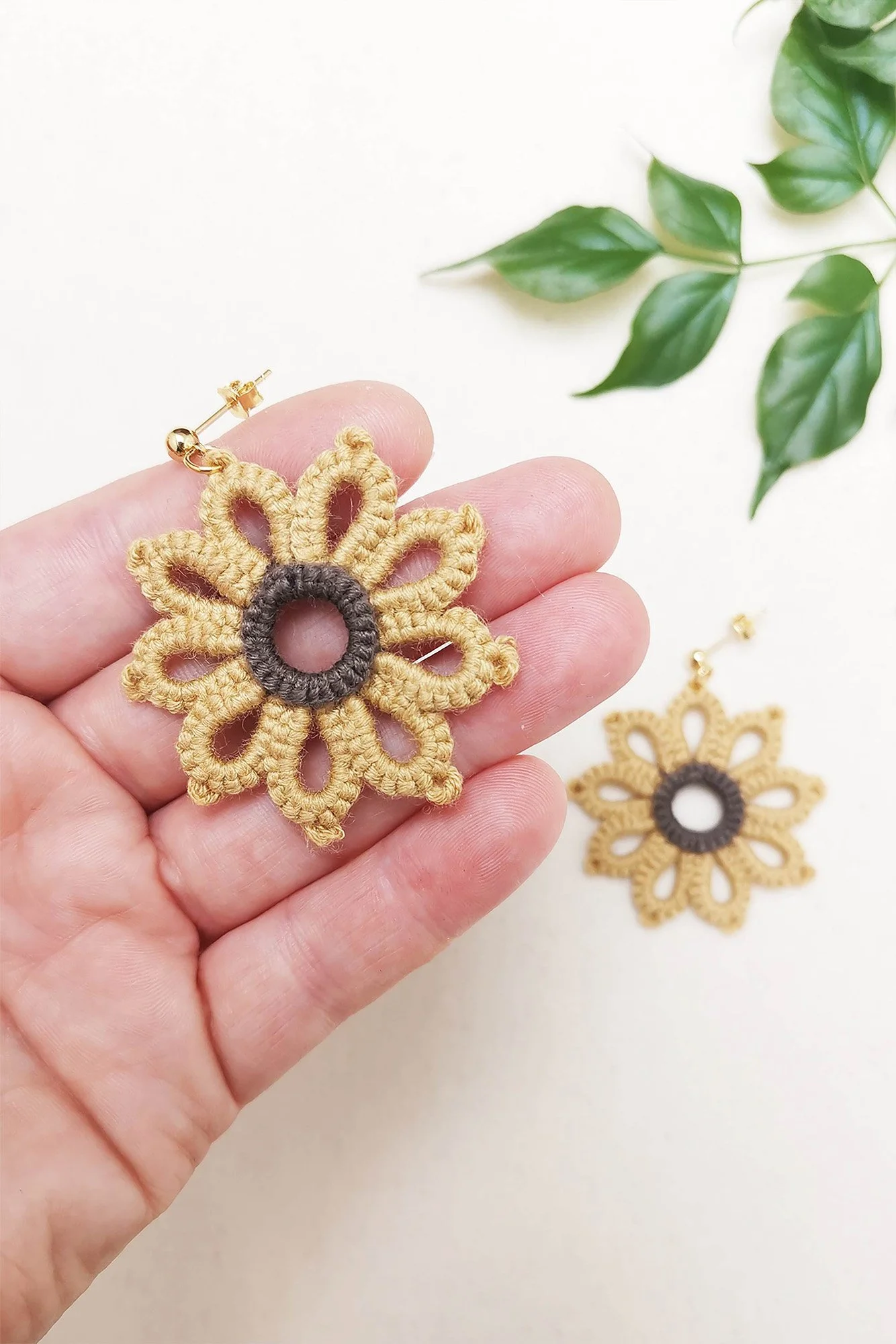 Retro Aesthetic Handmade Sunflower Earrings