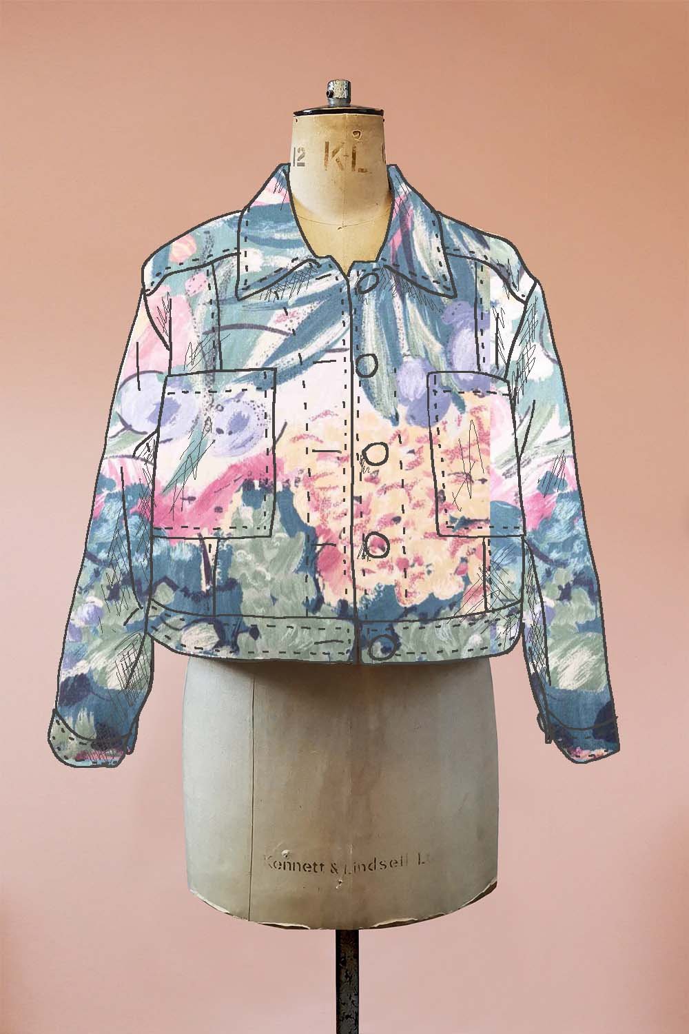 floral jean jacket made to order