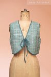 Boys Blue Houndstooth Fake waistcoat Shirt With Shorts Sets