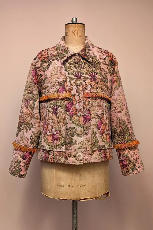 Big Flower Wrinkled Knit Jacket