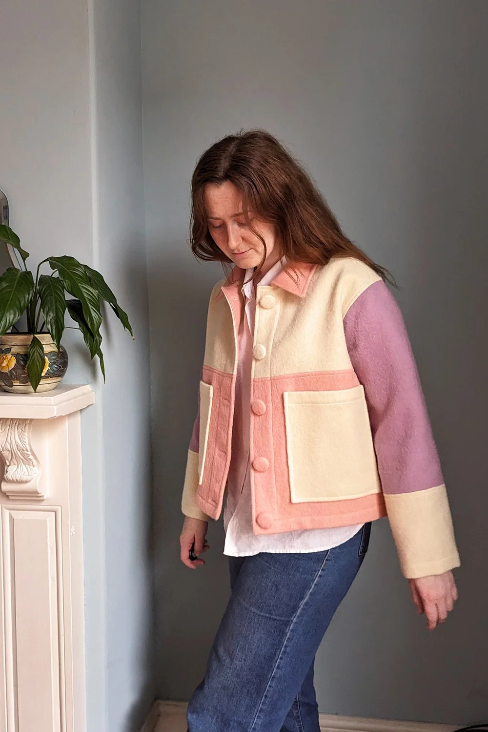 Ivy | Cozy Pastel Botanical Fleece-Lined Jacket main image 1