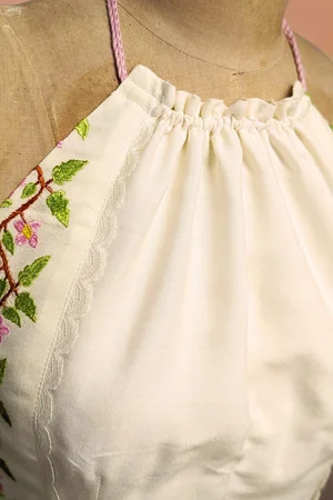 Velour Flower Embroidered Top