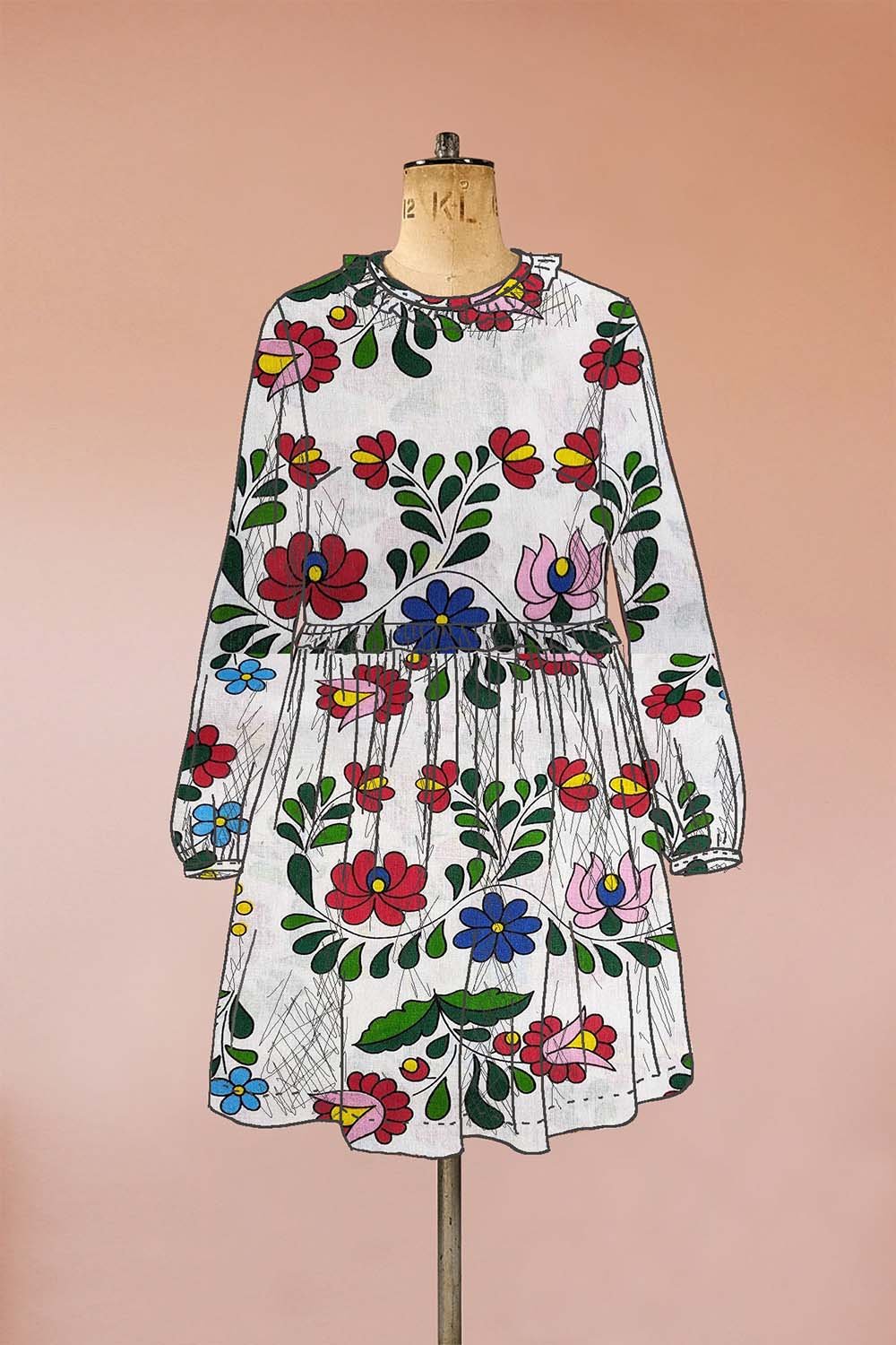 colourful floral smock dress