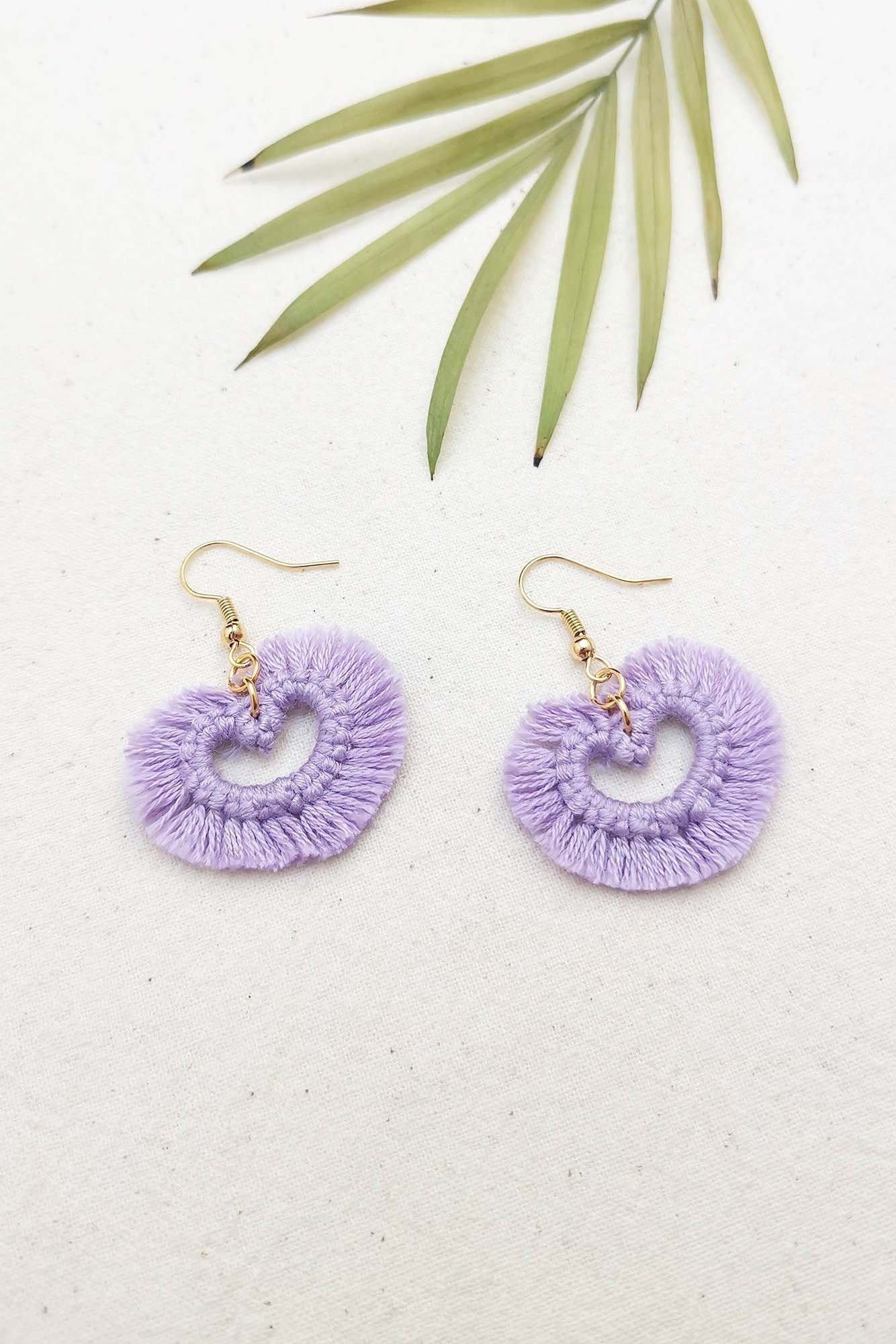 Fluffy Love Heart Earrings
