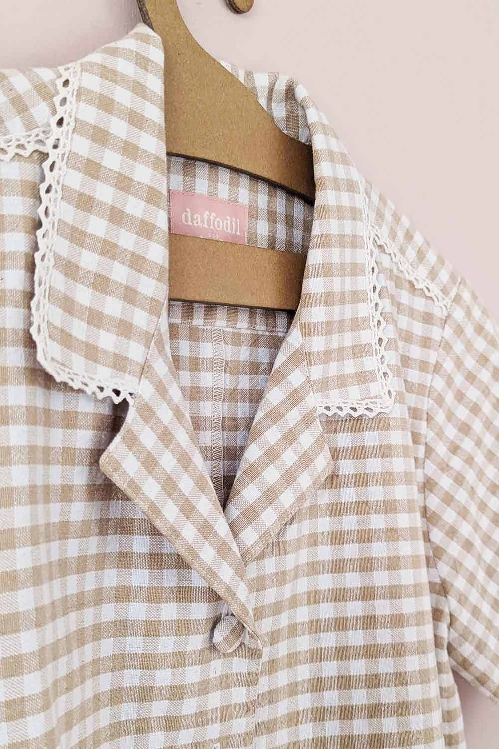 upcycled cuban collar tablecloth shirt