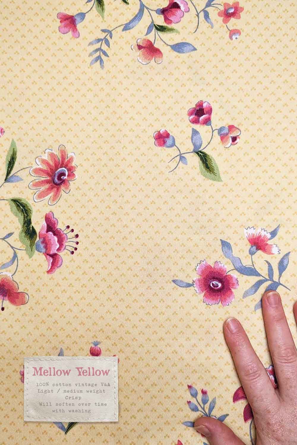 yellow floral fabric