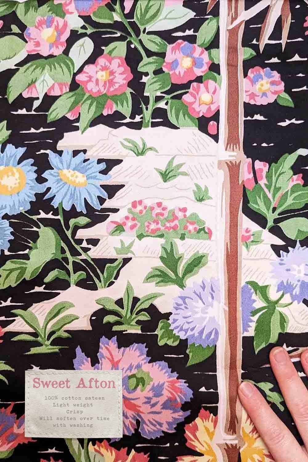 black floral fabric