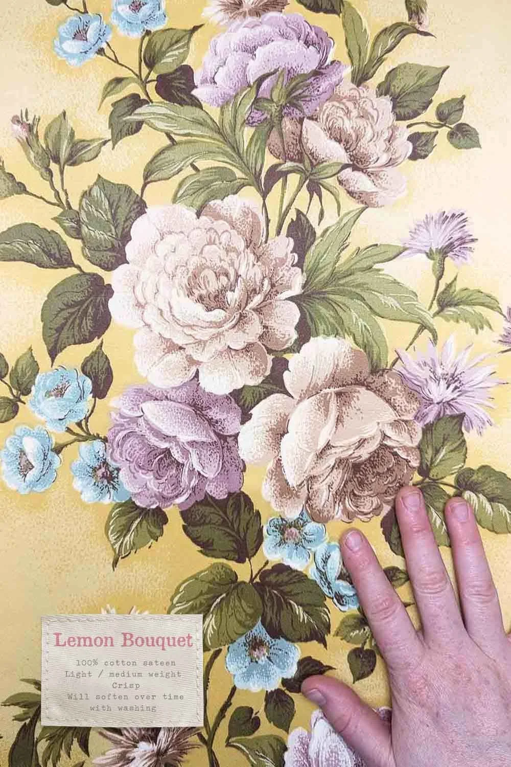 vintage yellow floral print fabric