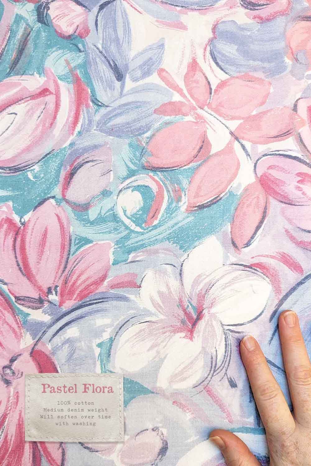 abstract floral pastel print fabric