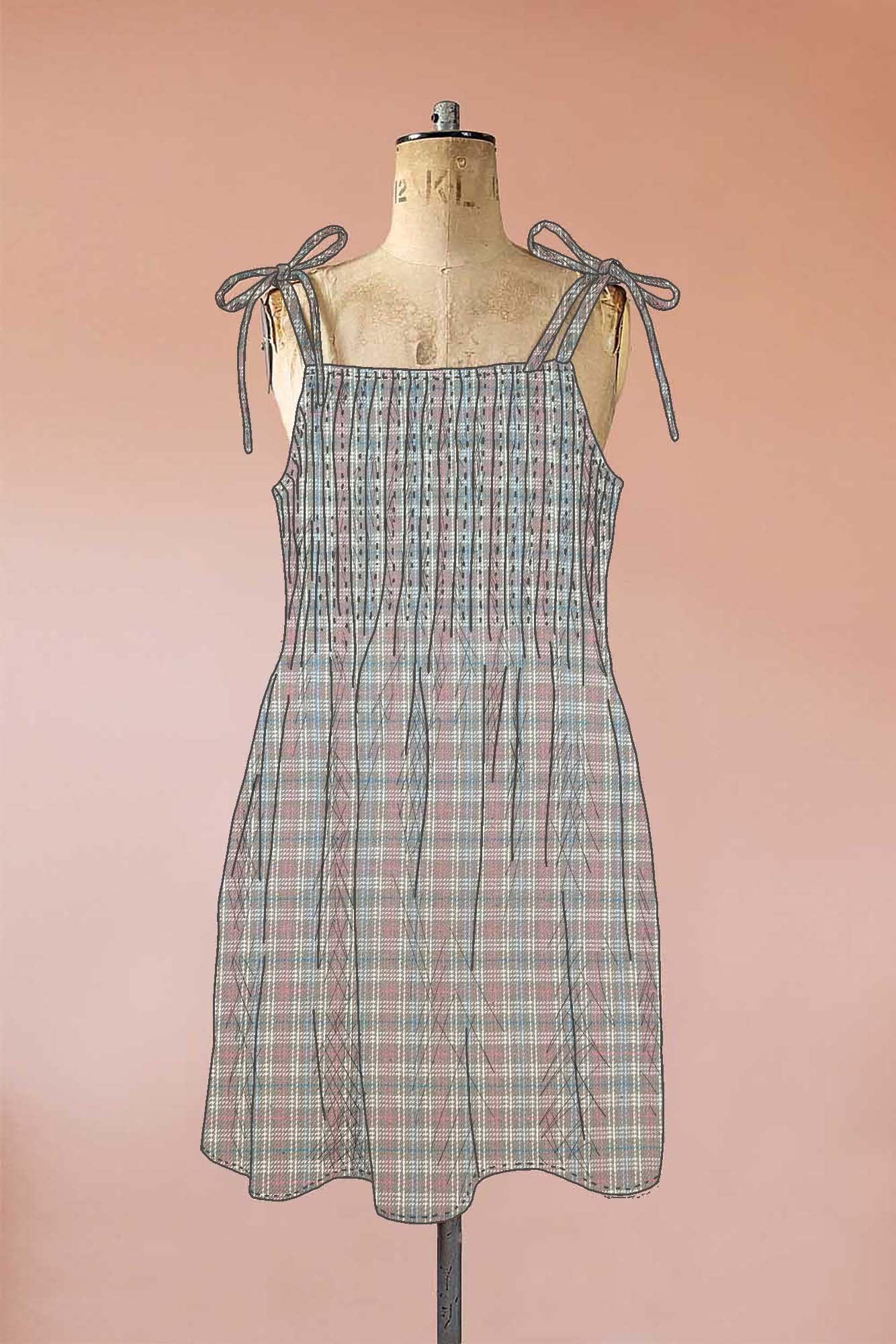 grey tweed pinafore dress