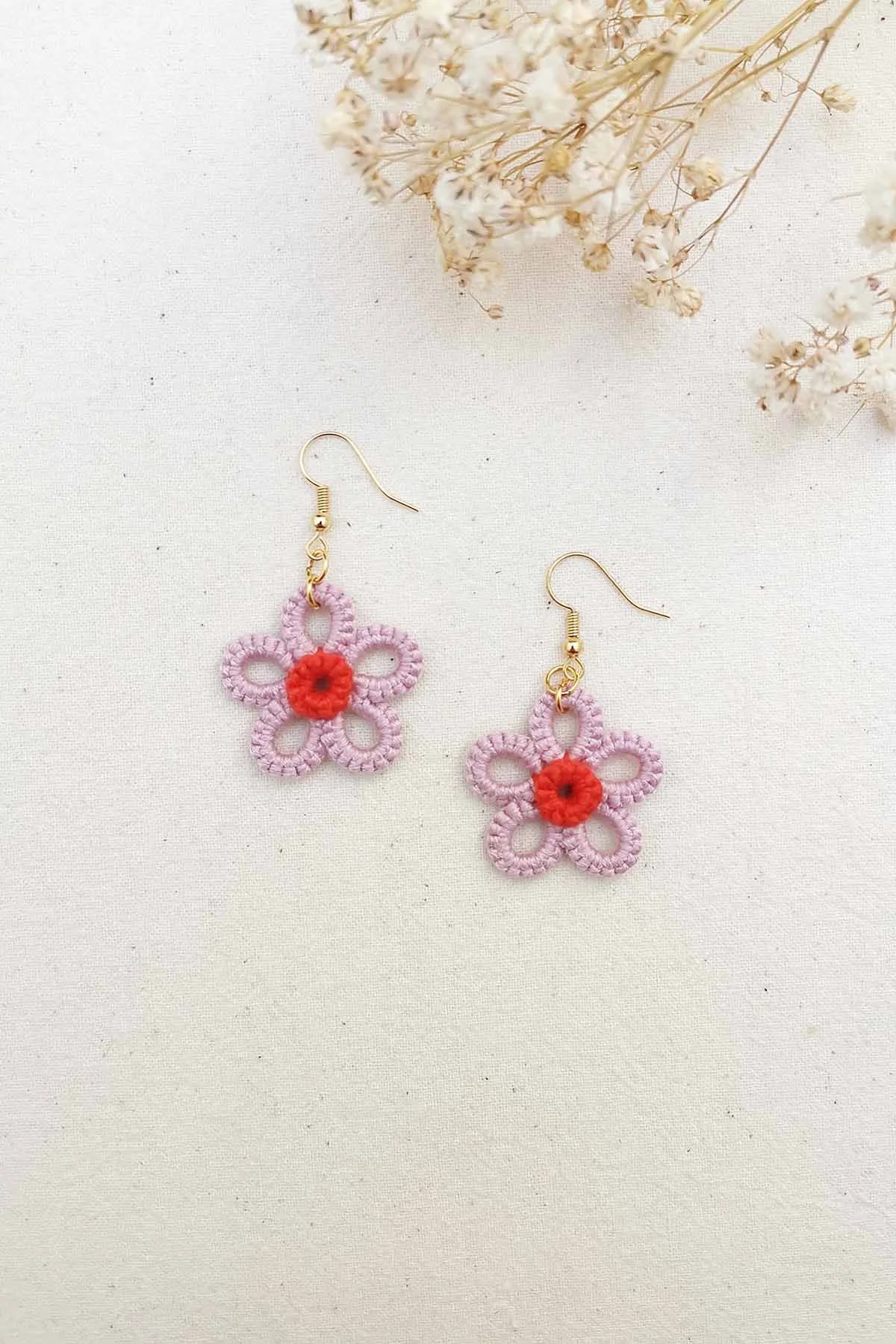 pink cherry blossom earrings