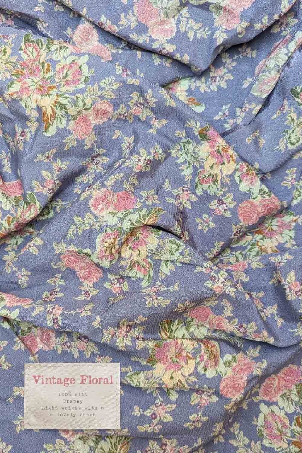 vintage floral silk made to order dress