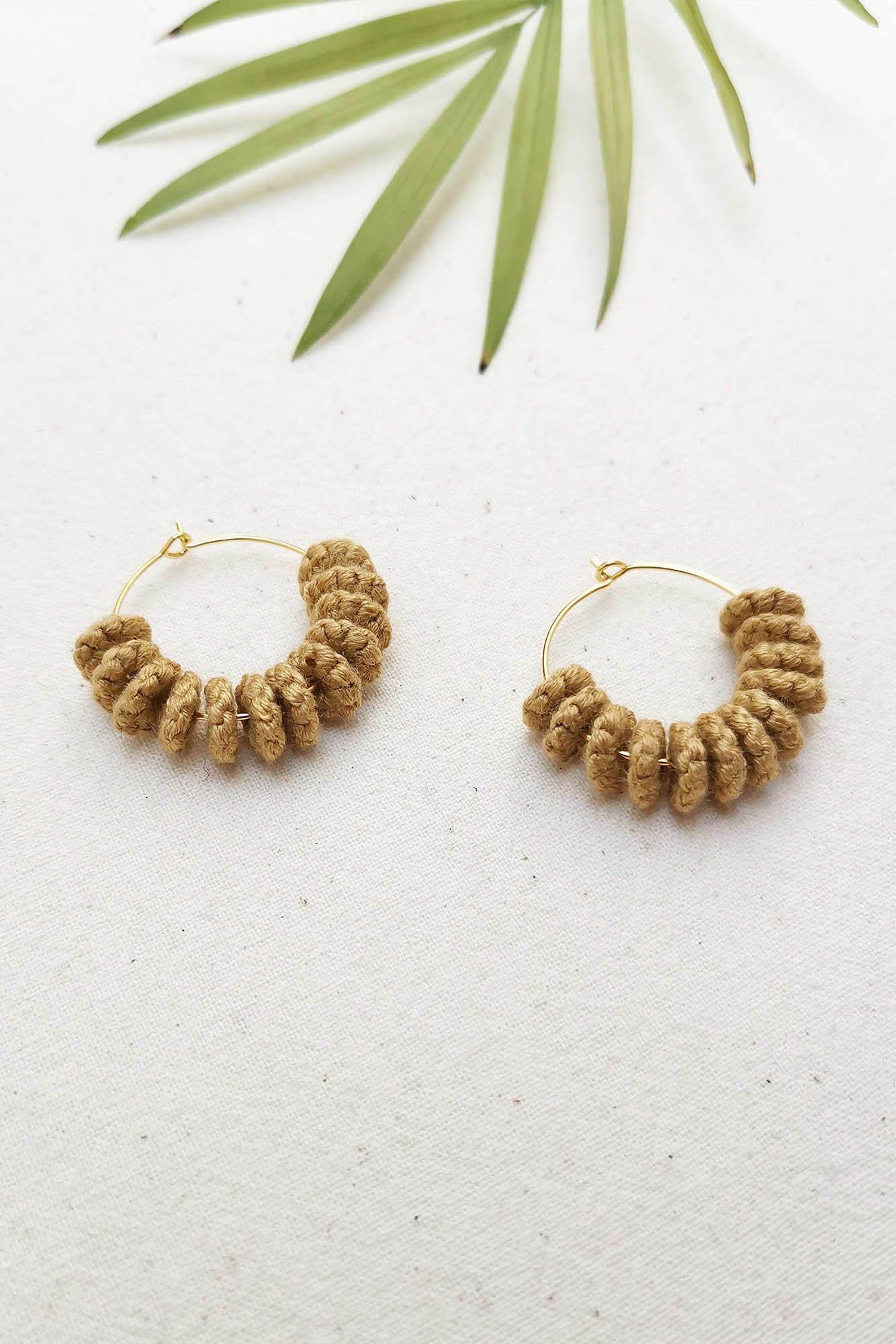 trendy beaded hoop earrings