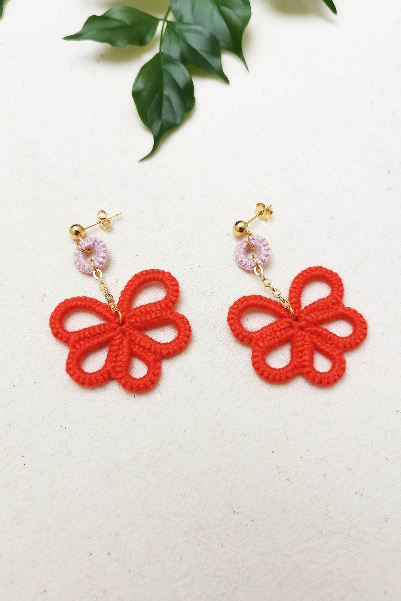 colourful dangle earrings