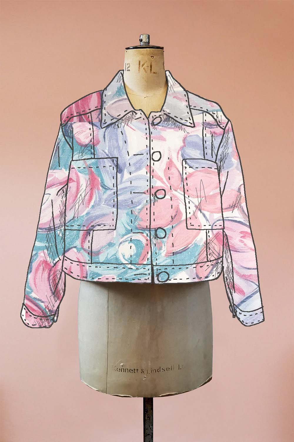floral denim jacket made to order