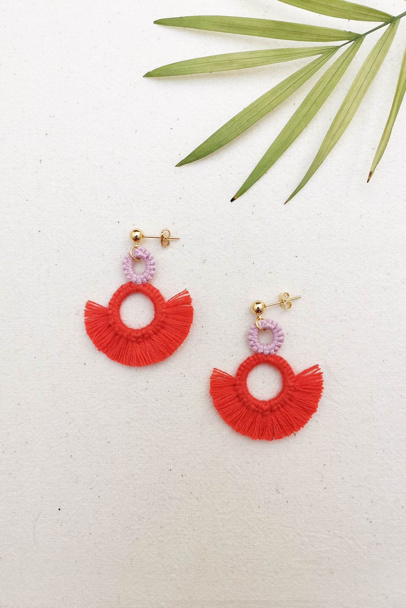 funky colourful fringe earrings