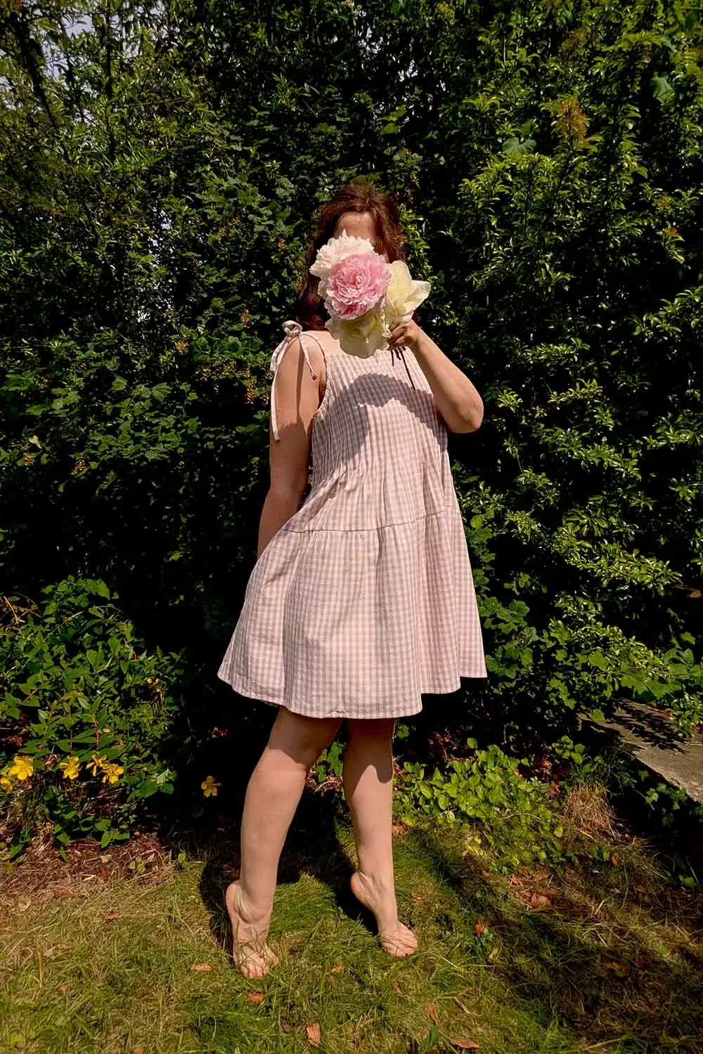 The Poppy - Cotton Mini Smock Dress - Daffodil + Leek ✿