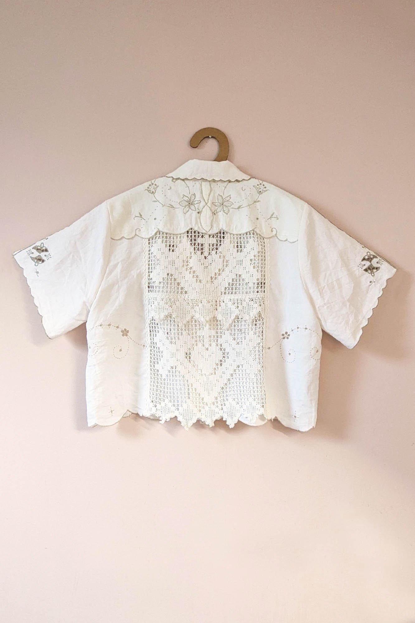 Patchworked vintage linen shirt