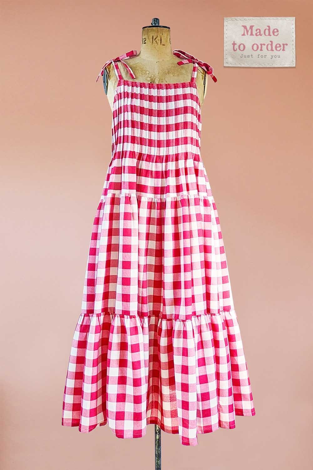 POPPY MAXI DRESS Red Gingham
