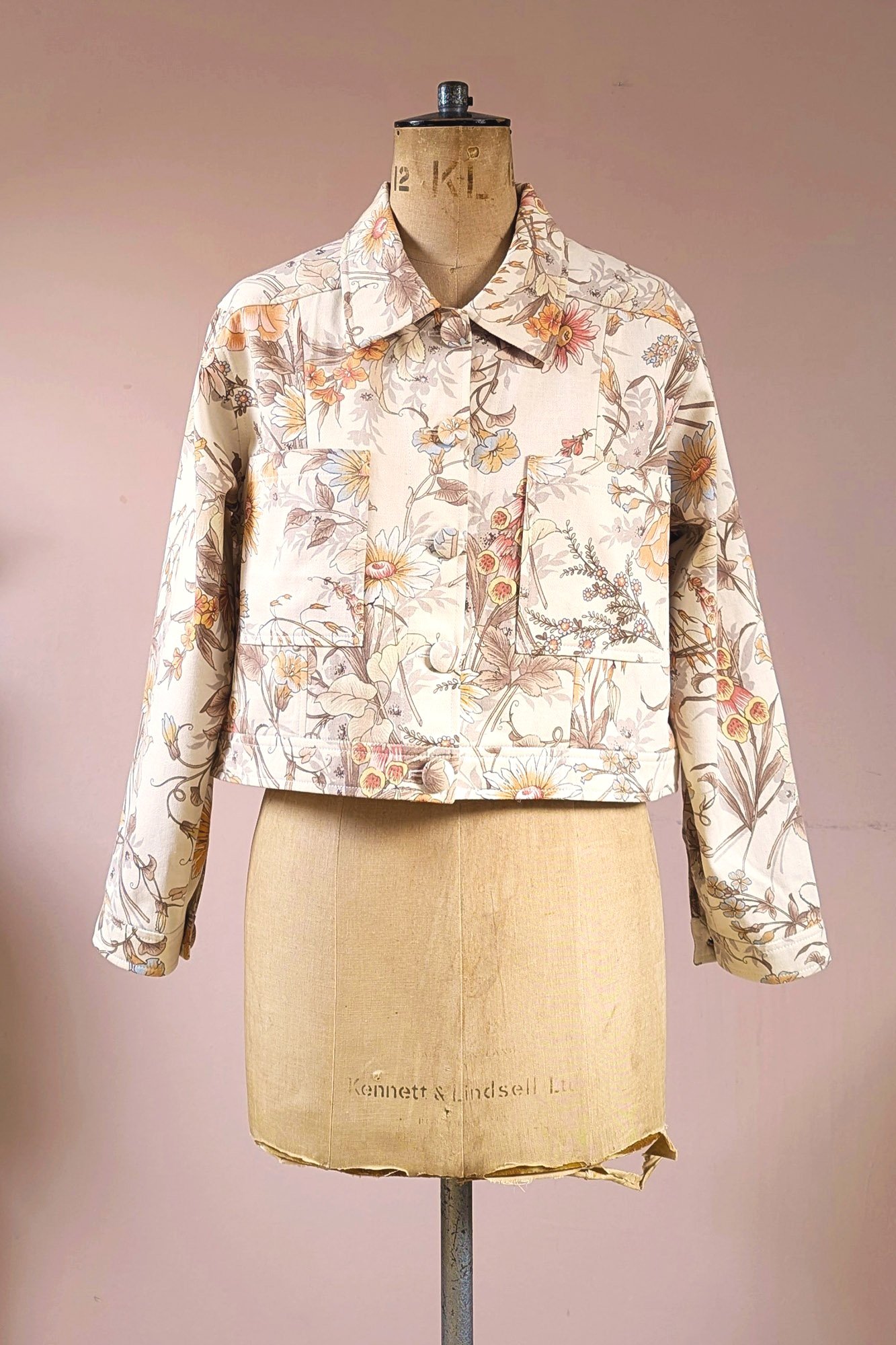 retro floral denim jacket