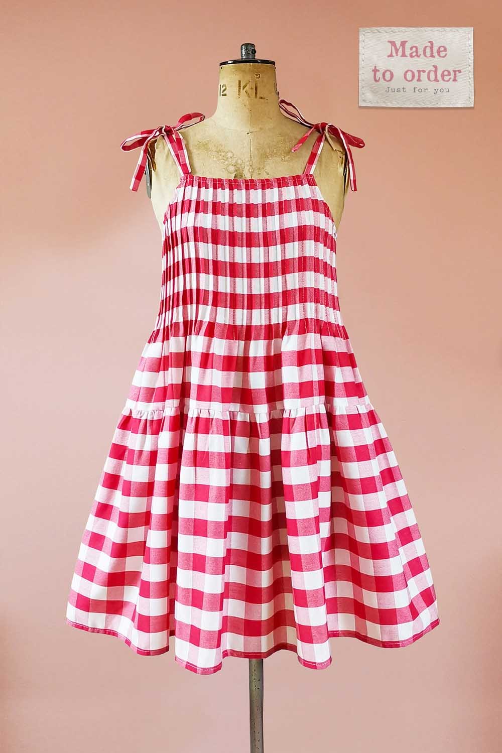 POPPY MINI DRESS Red Gingham