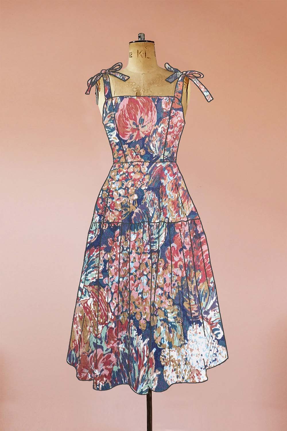 floral linen cotton summer dress