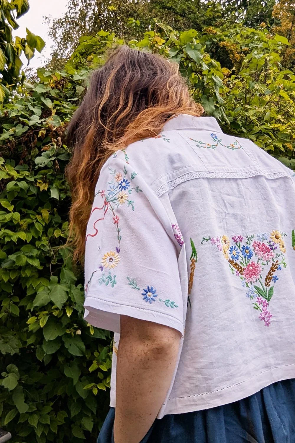 embroidered cotton blouse with artisan look
