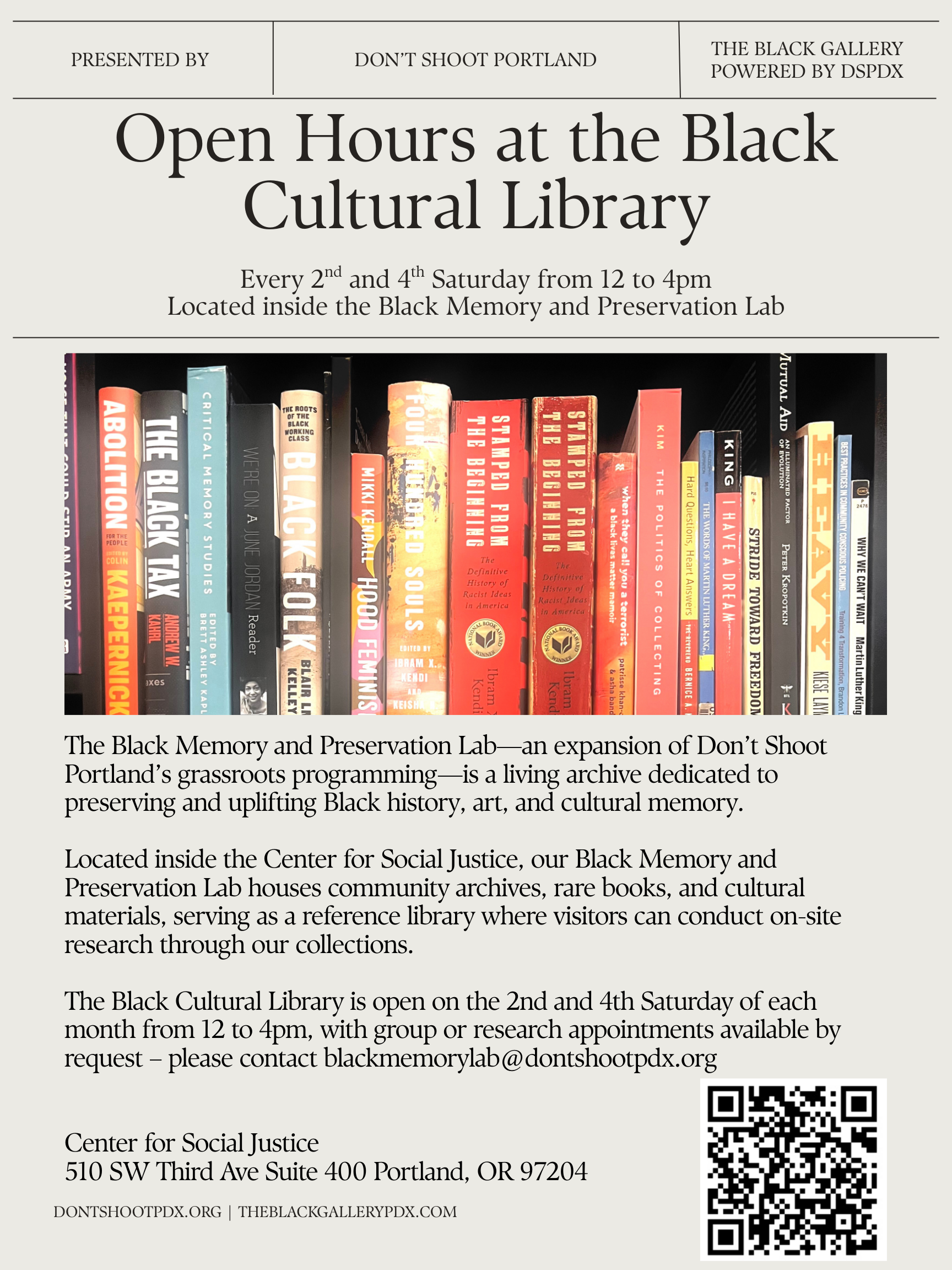 Open Hours at the Black Cultural Library