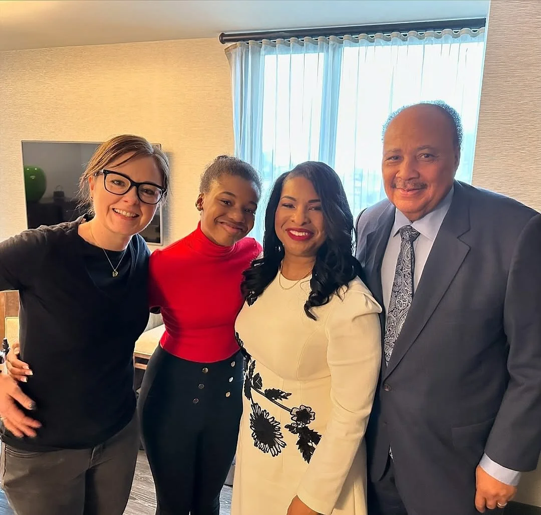 Repost from @michaelpritzl
&bull;
My beautiful wife, @amberlynnepritzl with the King Family. This is who we stand with and support🕊️🖤 #martinlutherking #mlk &ldquo;embrace&rdquo; memorial boston.