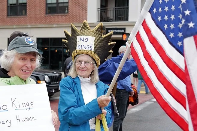 Some photos I took today at the No Kings Protest in Beverly, MA. Amazing to see so many turn out along with some of our friends from @trinitynorthshore #nokings #nokingsday #beverlyma 🖤