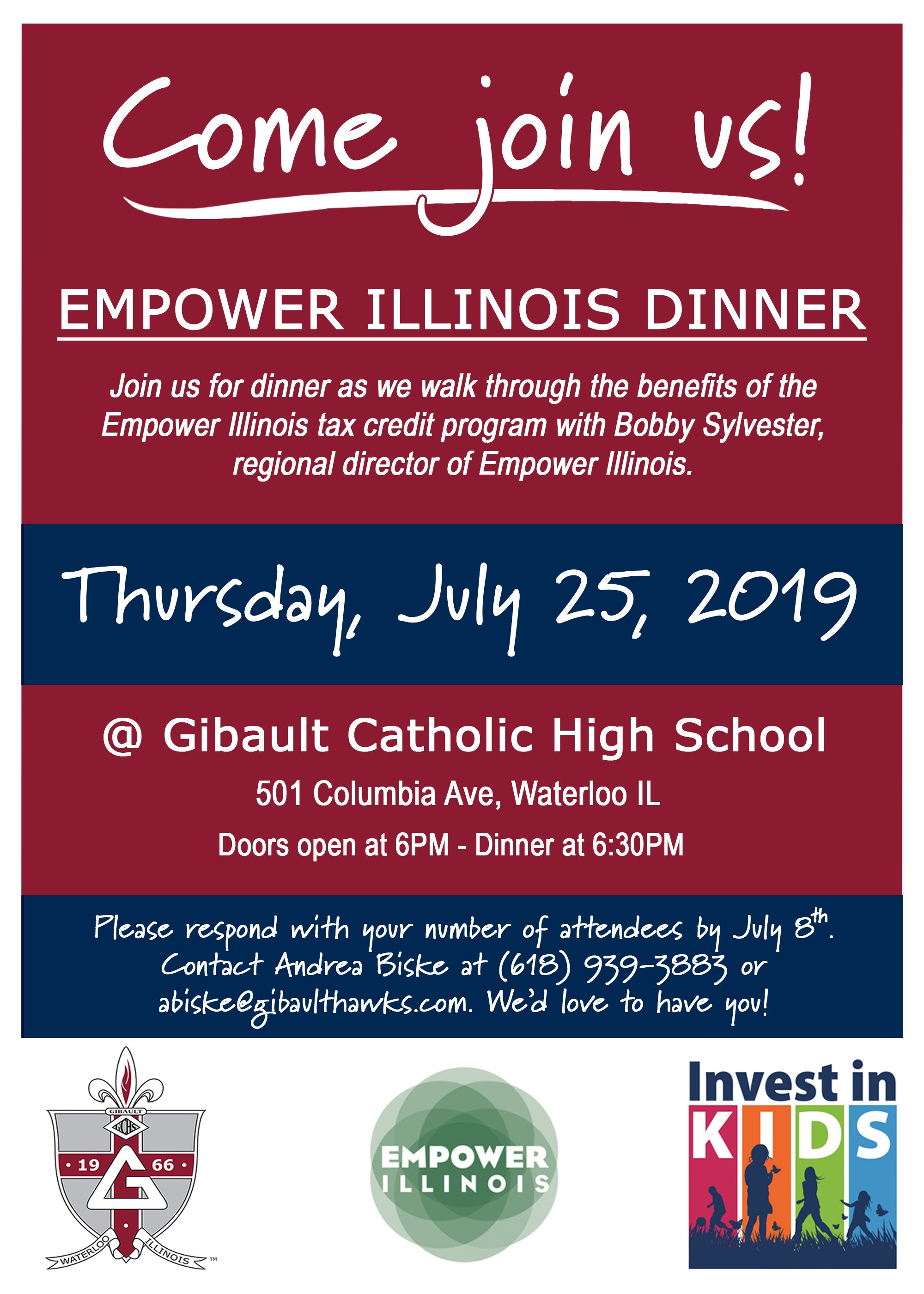 Commissioned mailer design for Gibault Catholic High School