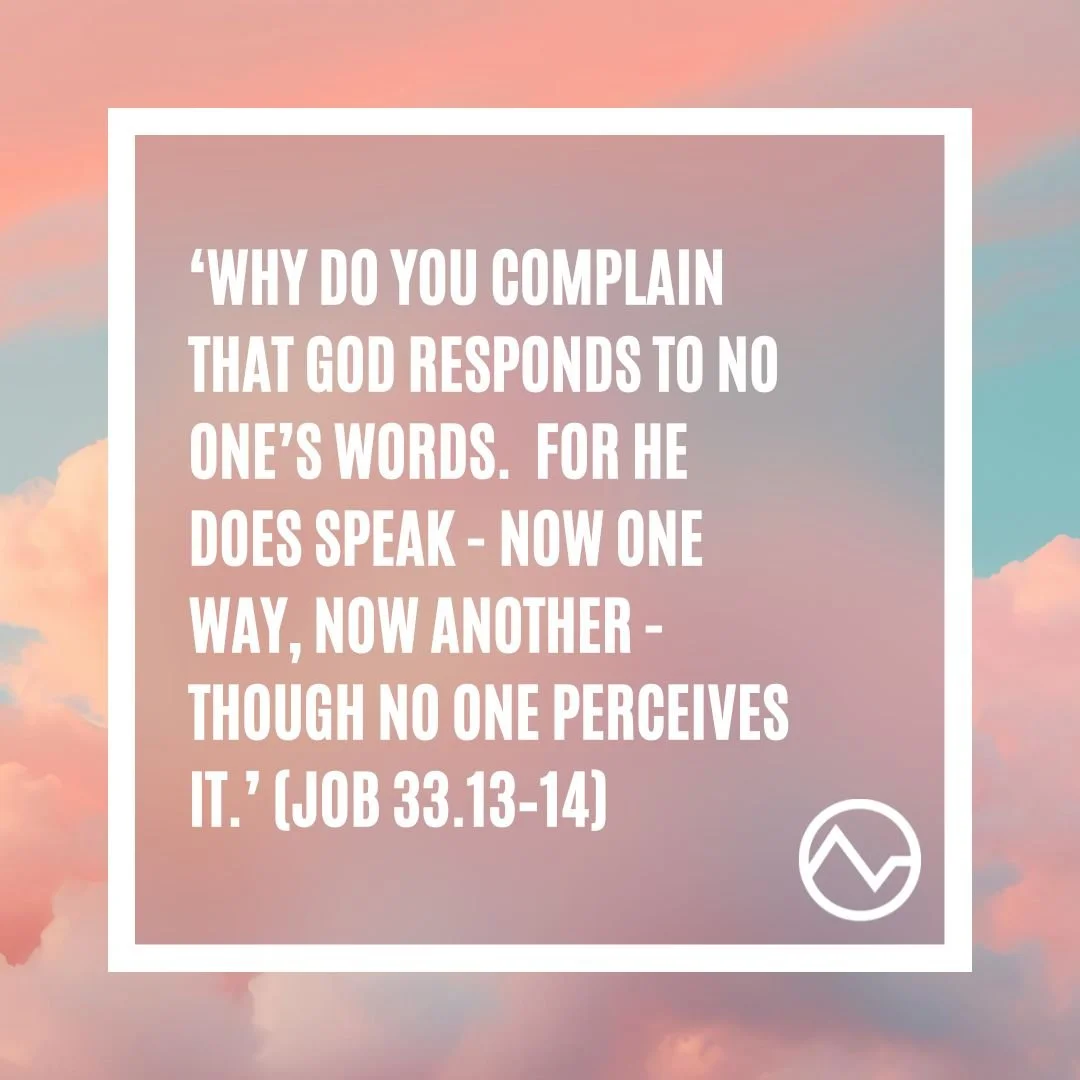God is always speaking, the problem is that we're often not listening. This week we looked at the Holy Spirit and our imagination, and considered how we can tune into God's voice, learning to discern his whispers in our hearts and minds.