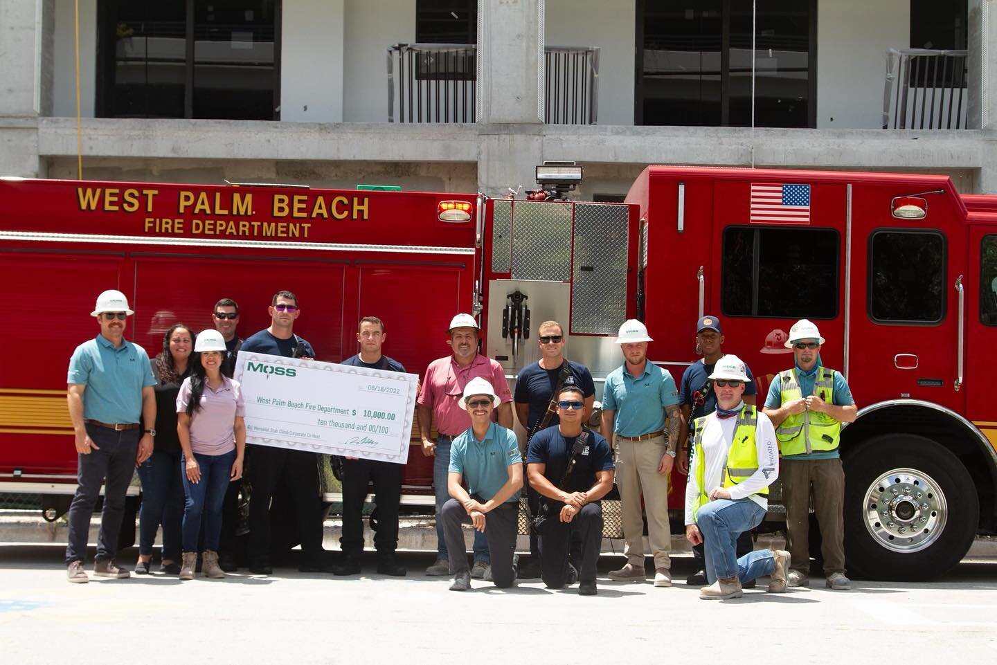 The crews got to receive a huge donation from @mossconstruction at a new site build in west palm! Your donation will have a huge impact back in the community. Thank you very much!