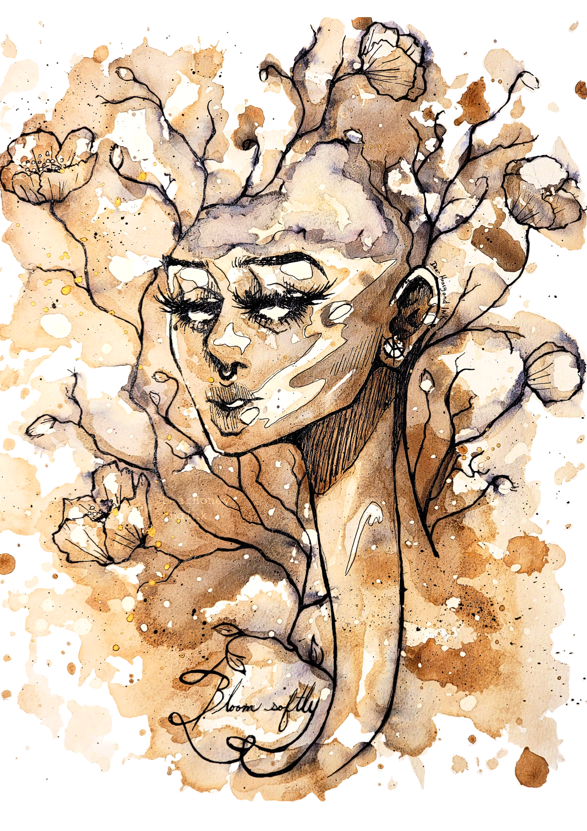 Bloom Softly
Black tea and Ink