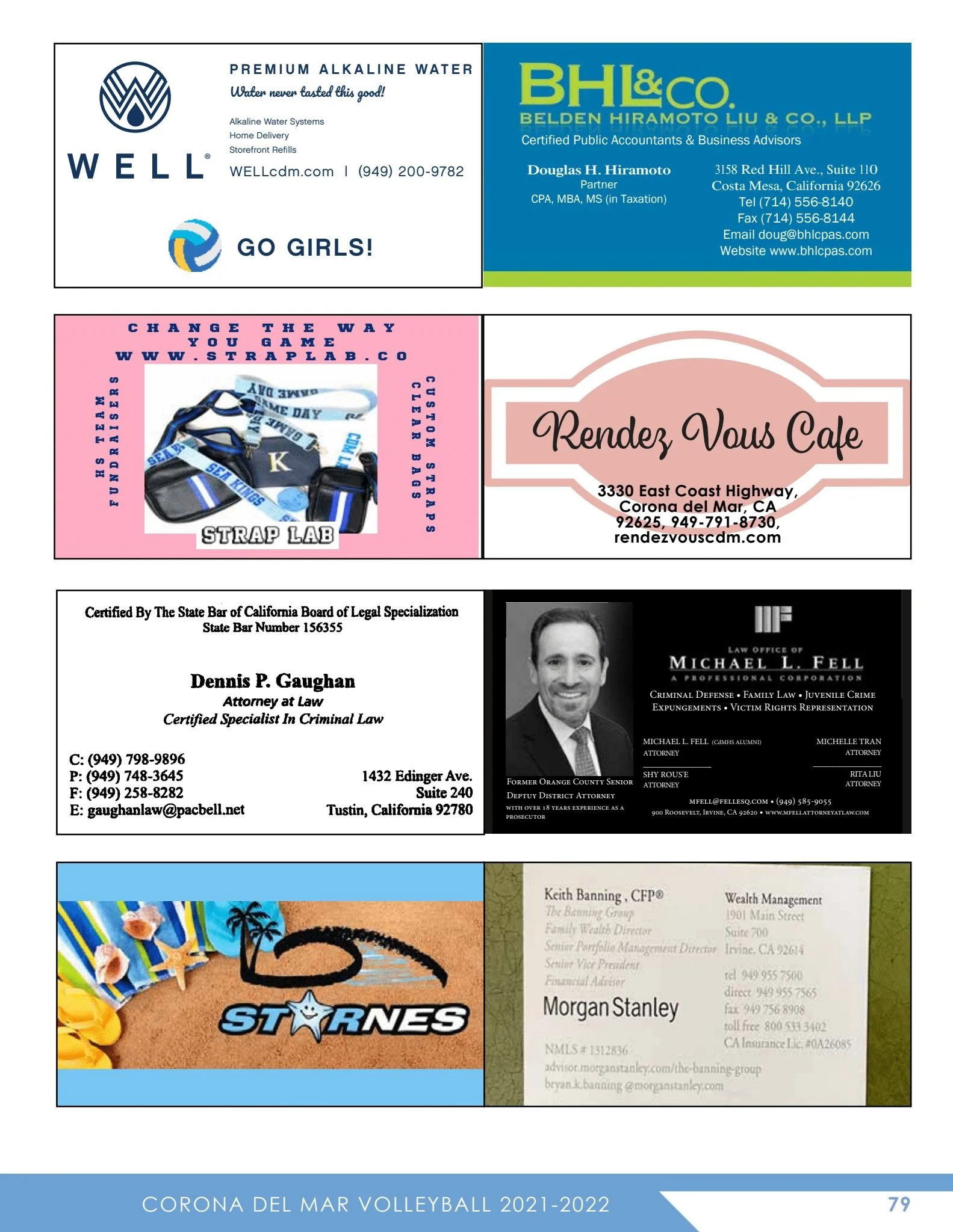 Business Card Ad in Color - 3.75" X 2.5" - CDM Girls Volleyball Annual Program Advertisement