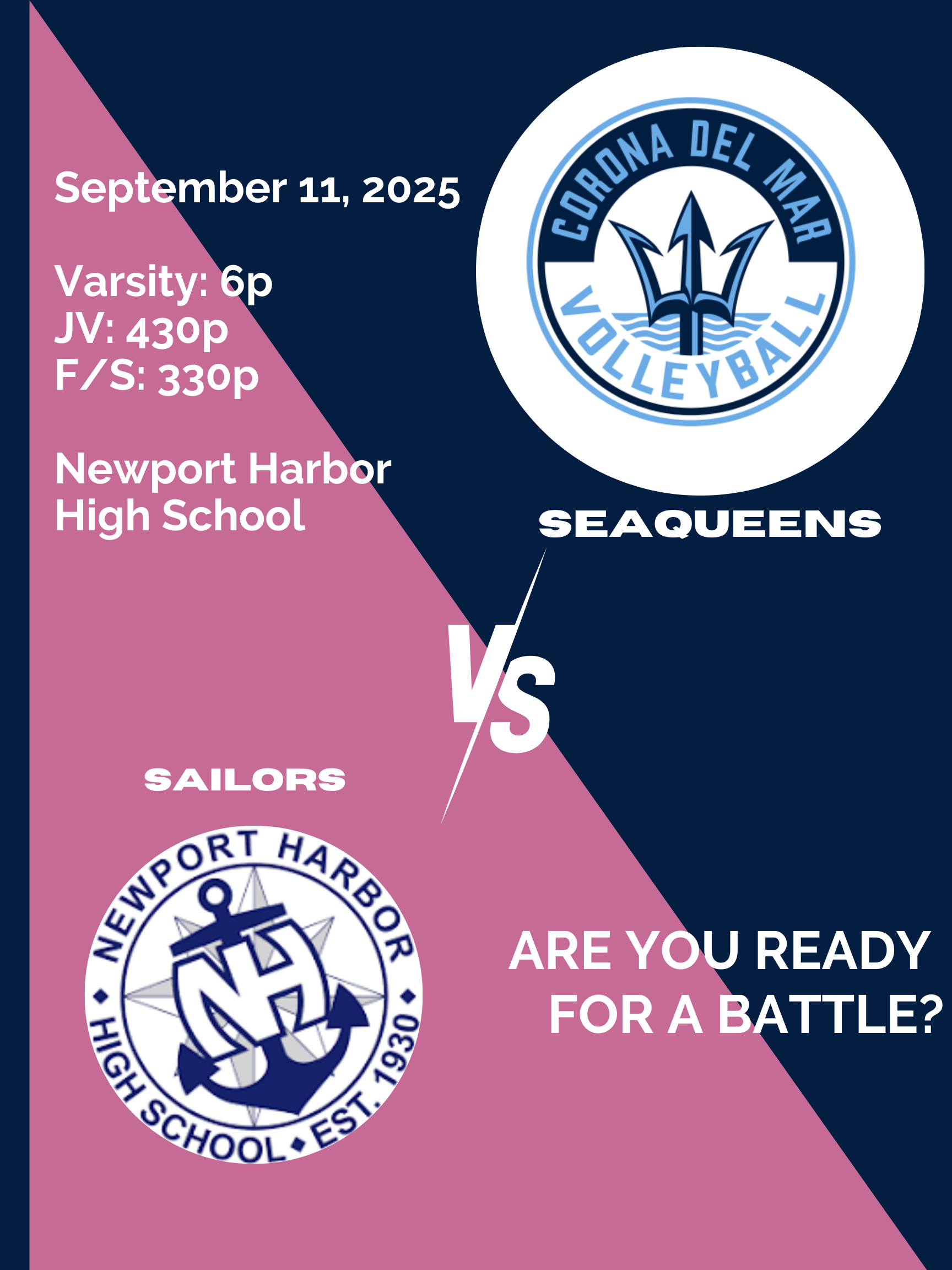 CDM vs Newport Harbor - Battle of the Bay AWAY!