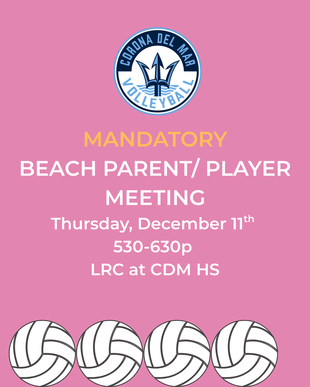 Beach Player/ Parent Meeting
