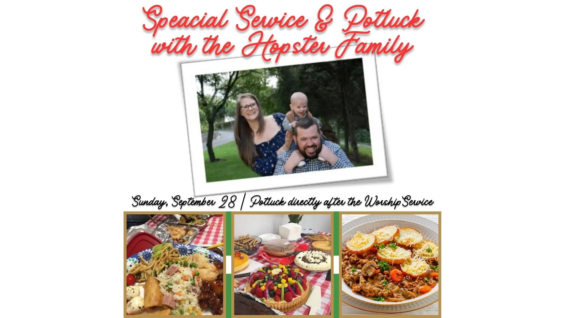Special Service & Potluck with the Hopster Family