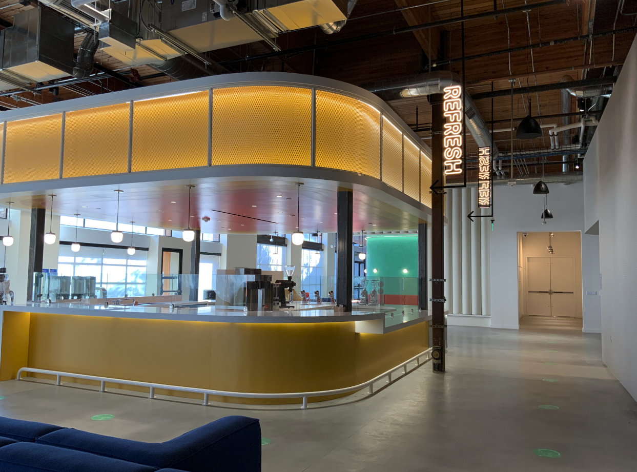 Neon sign at Barista