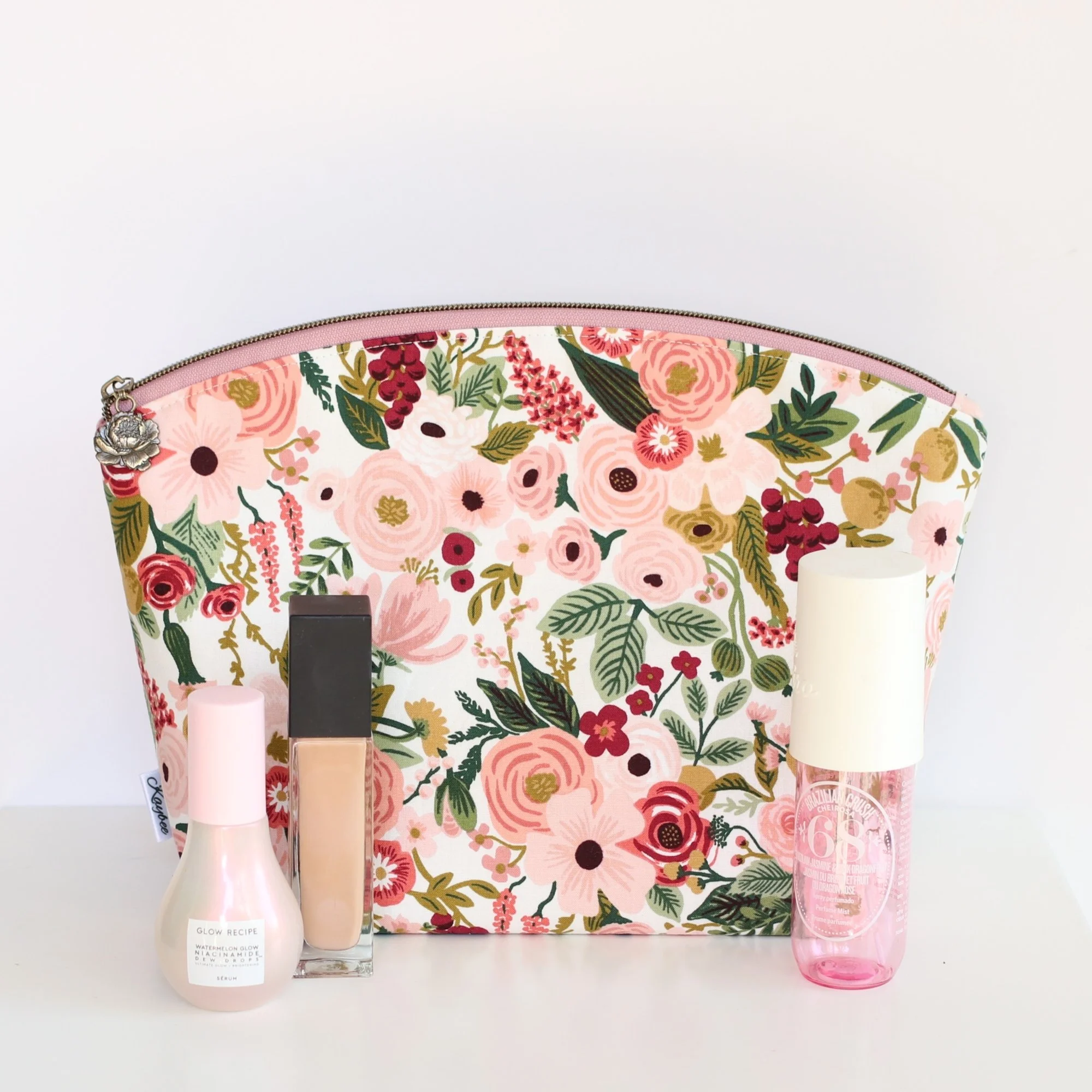 Kaybee Creations Large Makeup Bag Garden Party Rose NZ